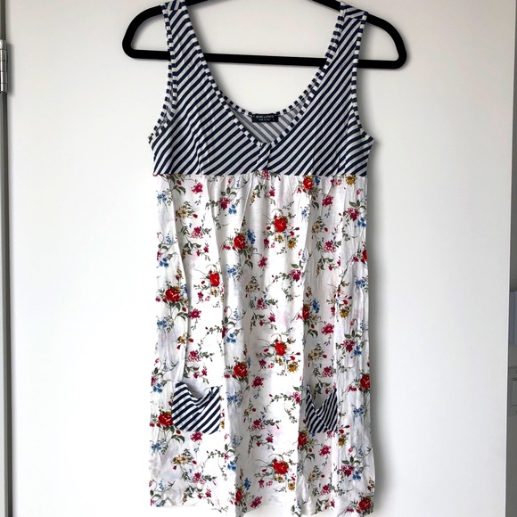 Cute spring floral striped tank Mimi & Coco size L - Picture 1 of 5